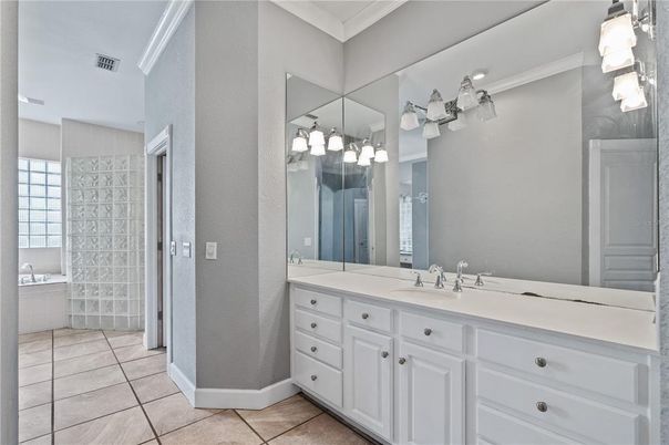 Bathroom, Dual Sink Vanities, Glass Shower, Interior