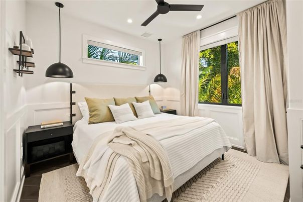 Bedroom, Interior, Pendant Lights, Recessed Lighting