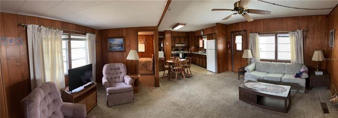 Dining room, Interior, Kitchen, Living room, Wooden Walls
