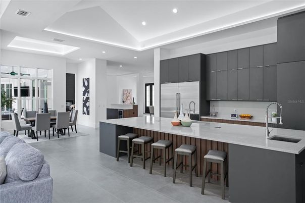 Dining room, Interior, Kitchen, Recessed Lighting, Stainless Steel Appliances