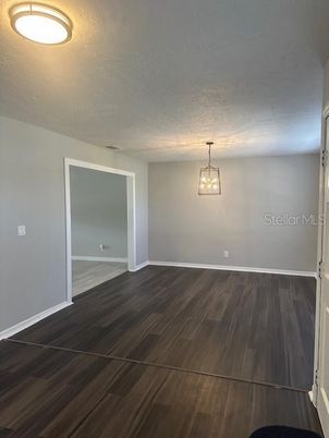 Empty room, Interior, Pendant Lights, Wood Texture Flooring