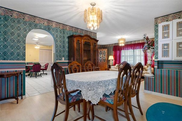 Chandelier, Dining room, Interior, Wood Texture Flooring