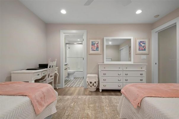 Bathroom, Bedroom, Interior, Recessed Lighting, Wood Texture Flooring