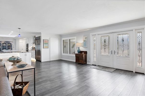 Interior, Kitchen, Pendant Lights, Stainless Steel Appliances, Wood Texture Flooring