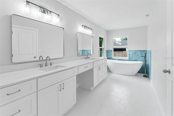 Bathroom, Dual Sink Vanities, Free Standing Baths, Interior