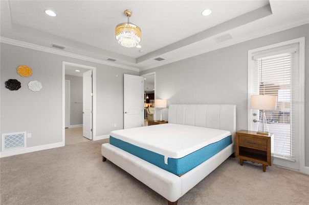 Bedroom, Chandelier, Interior, Recessed Lighting