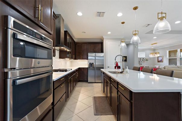 Interior, Kitchen, Pendant Lights, Recessed Lighting, Stainless Steel Appliances
