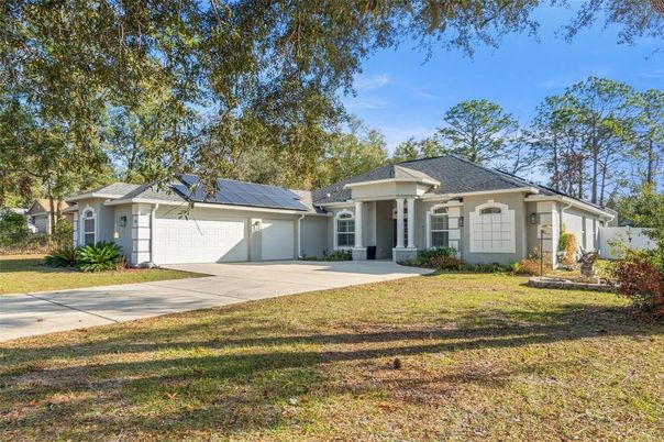 Attached, Backyard, Exterior, Facade, Solar Panels, Ranch