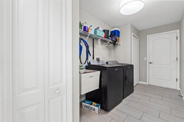 Interior, Washer, Wood Texture Flooring