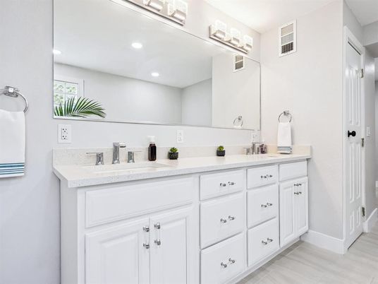 Bathroom, Dual Sink Vanities, Interior, Recessed Lighting
