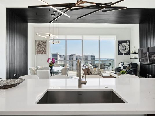 Dining room, Interior, Kitchen, Pendant Lights, Water