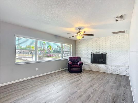 Empty room, Fireplace, Interior, Wood Texture Flooring