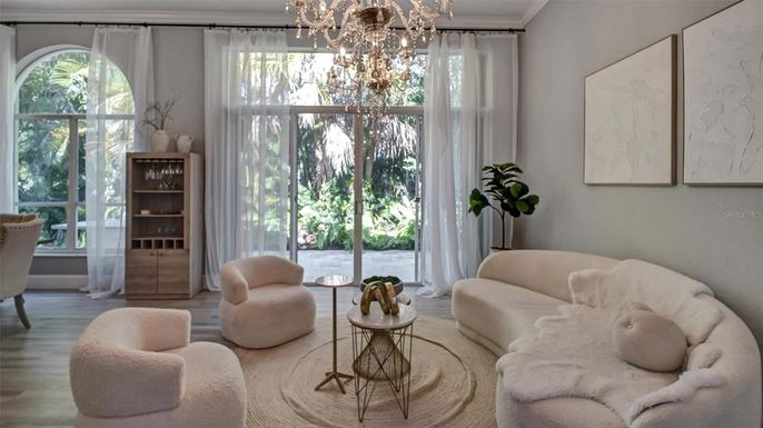 Chandelier, Interior, Living room, Wood Texture Flooring