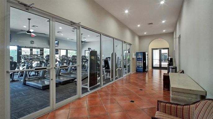 Fitness Equipment, Gym, Interior, Recessed Lighting