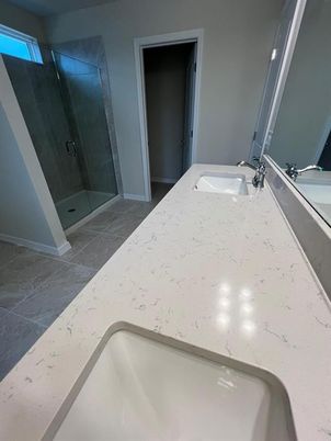 Bathroom, Dual Sink Vanities, Glass Shower, Interior