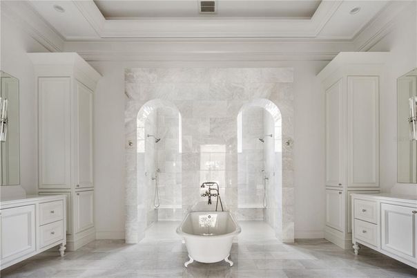 Bathroom, Free Standing Baths, Interior, Marble Walls
