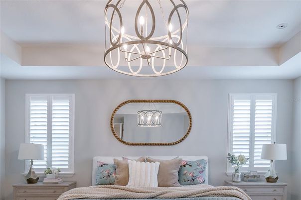 Bedroom, Chandelier, Interior