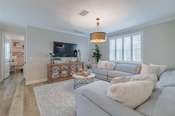 Interior, Living room, Pendant Lights, Wood Texture Flooring