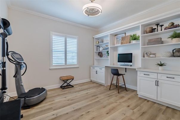Fitness Equipment, Home Office, Interior, Wood Texture Flooring