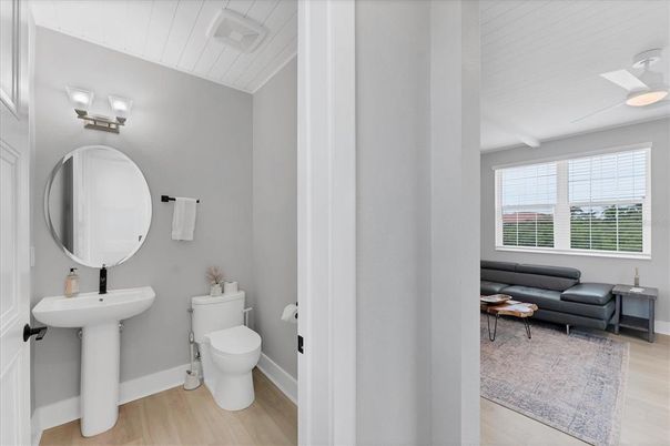Bathroom, Interior, Wood Texture Flooring