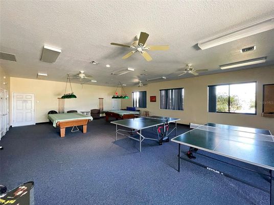 Billiard Table, Game Room, Interior, Recessed Lighting
