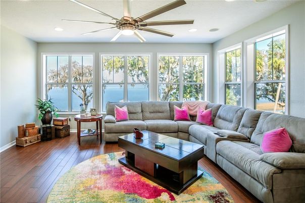 Interior, Living room, Recessed Lighting, Water, Wood Texture Flooring