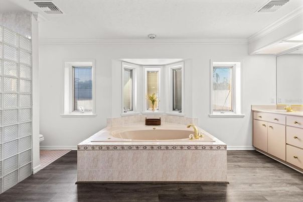 Bathroom, Interior, Wood Texture Flooring