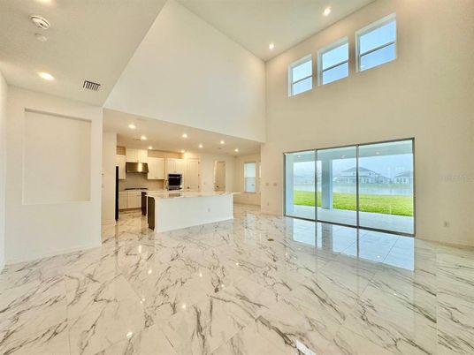 Interior, Kitchen, Marble, Recessed Lighting, Stainless Steel Appliances