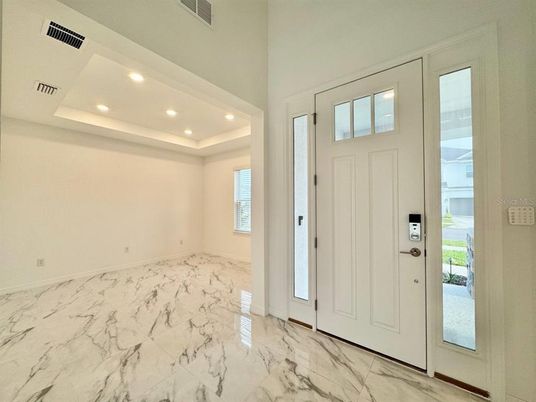 Empty room, Interior, Marble, Recessed Lighting