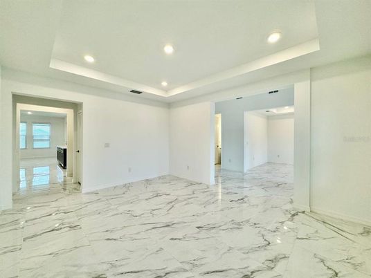 Empty room, Interior, Marble, Recessed Lighting