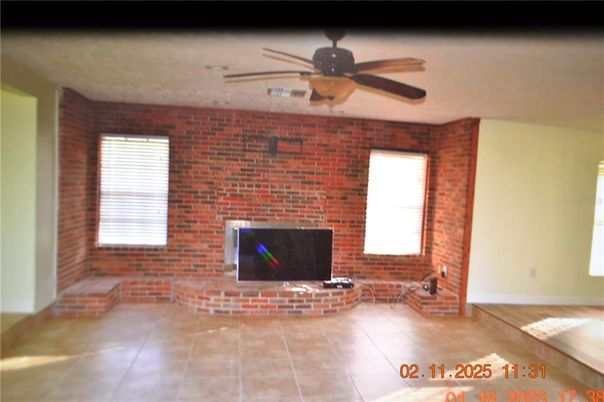 Empty room, Fireplace, Interior, Stone Walls