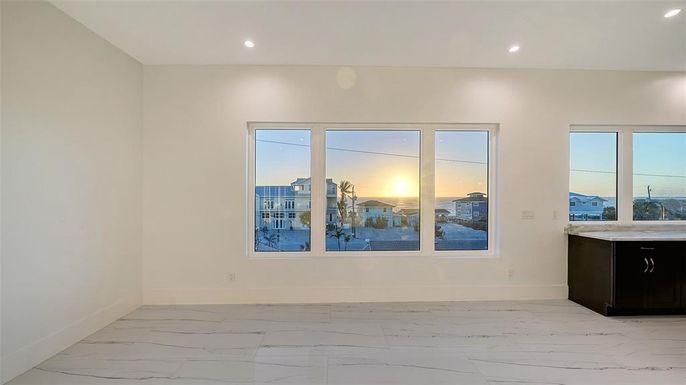 Empty room, Interior, Marble, Recessed Lighting, Water
