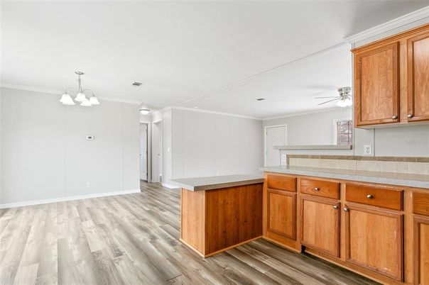Chandelier, Empty room, Interior, Wood Texture Flooring