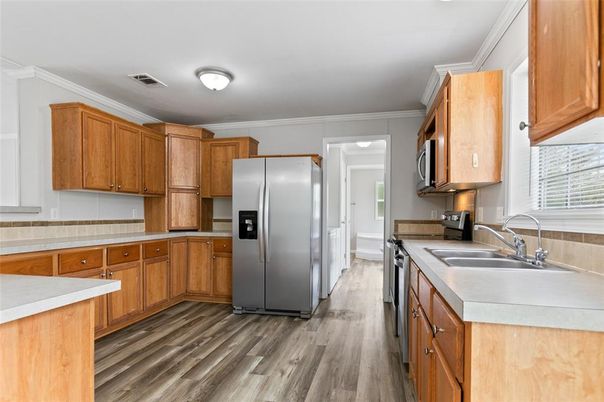 Interior, Kitchen, Wood Texture Flooring