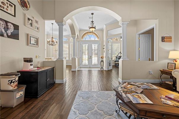 Chandelier, Interior, Pendant Lights, Wood Texture Flooring