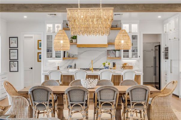 Chandelier, Dining room, Interior, Kitchen, Recessed Lighting