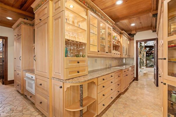 Interior, Kitchen, Recessed Lighting, Wooden Beams, Wooden Ceilings