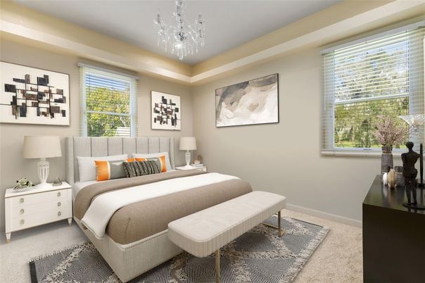 Bedroom, Chandelier, Interior
