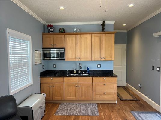 Interior, Kitchen, Recessed Lighting, Wood Texture Flooring