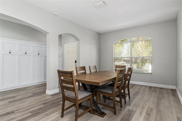 Dining room, Interior, Wood Texture Flooring