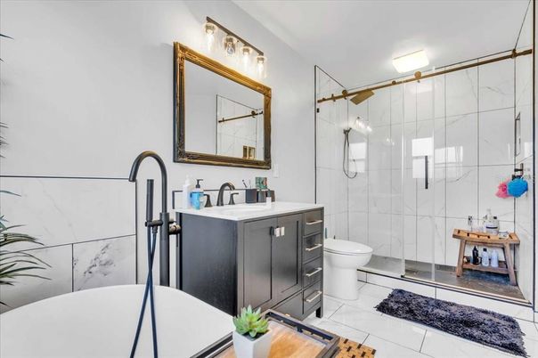 Bathroom, Glass Shower, Interior, Marble Walls