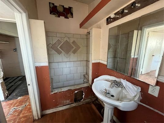 Bathroom, Interior, Wood Texture Flooring