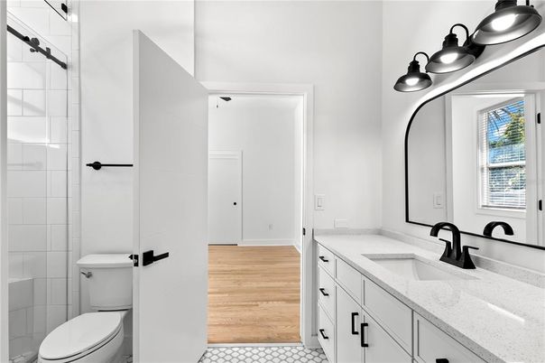 Bathroom, Dual Sink Vanities, Interior, Wood Texture Flooring
