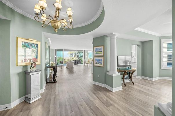 Chandelier, Interior, Wood Texture Flooring