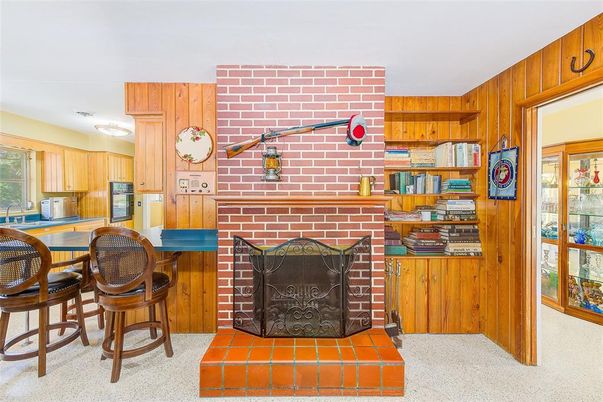 Fireplace, Interior, Stone Walls, Wooden Walls