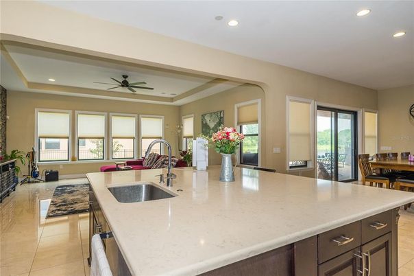 Dining room, Interior, Kitchen, Living room, Recessed Lighting