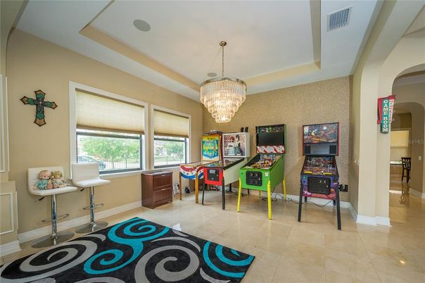 Chandelier, Game Room, Interior