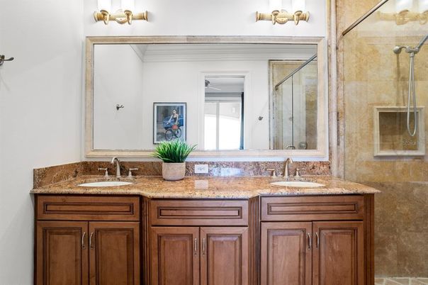 Bathroom, Dual Sink Vanities, Glass Shower, Interior
