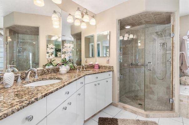 Bathroom, Dual Sink Vanities, Glass Shower, Interior