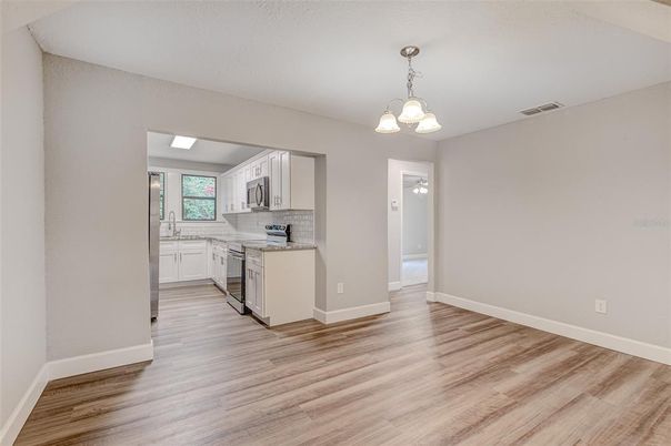Interior, Kitchen, Pendant Lights, Wood Texture Flooring